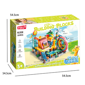 FEELO Jungle Hut Slide Building Blocks Big Bricks Maze Ball Track Building Blocks Embudo Slide Juguetes educativos para niños - Product Image 6