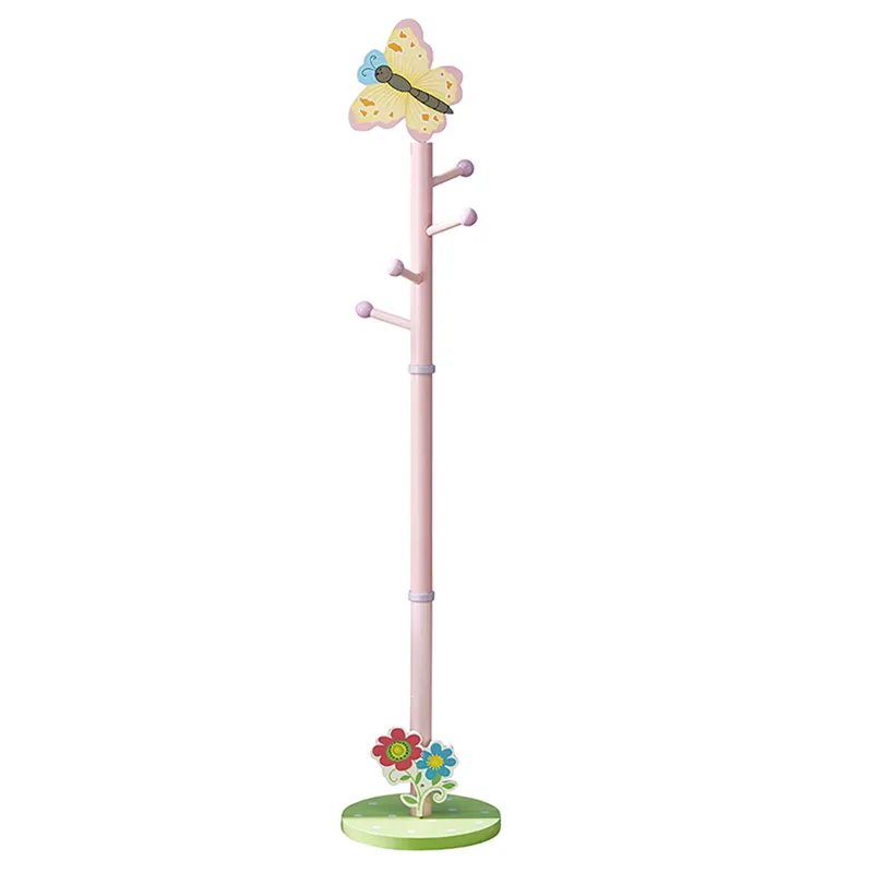 Hot Sale Wooden Coat rack Hanger Stand Space Saving Multi Function Coat Tree for Kids Clothes