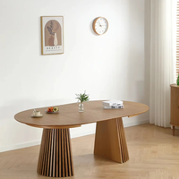 Table à manger ovale moderne du milieu du siècle Design minimaliste simple pour hôtel Restaurant bureau salon de thé meubles Stable