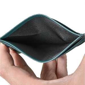 Herensleutelhanger met groene kaarthouder, minimalistische creditcardhouder, dunne portemonnee, geweven PU lederen kaarthouder, luxe portemonnees voor heren - Product Image 5