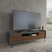 Diseño de armario de TV con efecto de hormigón, diseño moderno con 2 cajones y 2 puertas, nuevo
