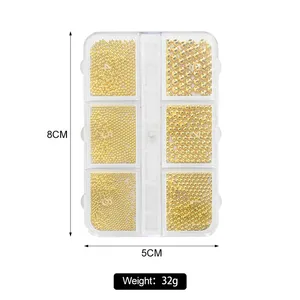 6Grids/<b>box</b> Silver Metal Beads Nail Art Charms 0.8-1.5mm IronBall Nail Caviar Beads, Stainless Steel Round Ball Beads Decorations - Product Image 6
