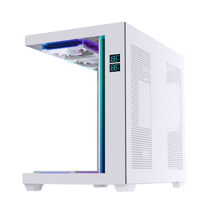 LOVINGCOOL Chasis de computadora Panel de vidrio ATX/MATX Torre completa Aluminio Escritorio <span class=keywords><strong>Pc</strong></span> <span class=keywords><strong>Gaming</strong></span> Gabinete Caja con pantalla de temperatura - Product Image 4