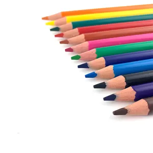 Fabricante de alta calidad libre de madera 12 PCS Jumbo Color Pencil Sets