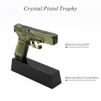 Elegante Soporte de Exhibición de Cristal Transparente para Pistola Hecho en EE. UU. Modelo 3D para Pistola Glock G17 G19 G43X Venta al por Mayor Otras Artesanías de Cristal