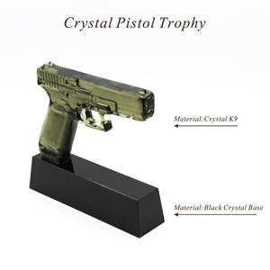 Elegante Soporte de Exhibición de Cristal Transparente para Pistola Hecho en EE. UU. Modelo 3D para Pistola <span class=keywords><strong>Glock</strong></span> G17 G19 G43X Venta al por Mayor Otras Artesanías de Cristal - Product Image 3