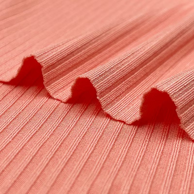 OEM Polyamide Ribbed Knitted Fabric Breathable Eco Friendly Anti Bacteria Stretch Fabric For T Shirt Sportswear Activewear
