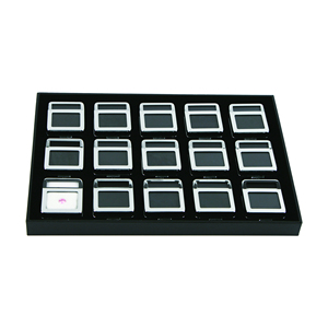 Professional Diamond Display Box with Logo Interchangeable Stone Detail Card and Reversible <strong>Cushion</strong> 15-Slot <strong>Tray</strong> - Product Image 6