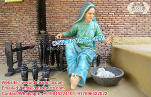 Estatuas de Fibra de Vidrio con Temática Cultural Punjabi, Último Modelo para Escenarios de Mehndi, Ligeras, Tamaño Personalizado, Decoración - Product Image 3