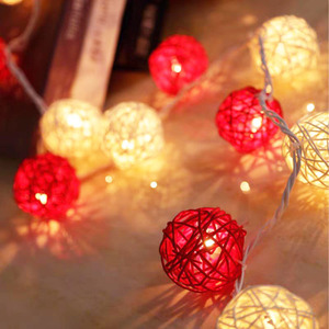 Guirlande lumineuse en rotin TSINYE, 1,5/3/5/6/10 m, alimentée par piles, blanc chaud, multicolore, décoration <span class=keywords><strong>de</strong></span> fête <span class=keywords><strong>de</strong></span> Noël - Product Image 3