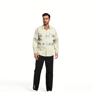 Camicie da Lavoro Riflettenti ad Alta Visibilità all'Ingrosso, Maniche Lunghe con Bottoni, Uniforme di Sicurezza per Uomo - Product Image 3