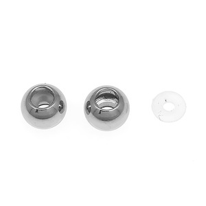 Perles de positionnement rondes en acier inoxydable avec entretoises en caoutchouc pour la fabrication de bracelets, colliers et bijoux 6mm 8mm 10mm - Product Image 5