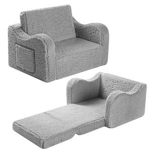 Children's Folding <b>Sofa</b> Grey Foldable Nap Chair Reading Corner For <b>Kids</b> Age 2 And Above - Product Image 5