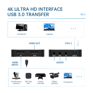 การ์ดจับภาพวิดีโอทำจากอลูมิเนียมอัลลอยด์4K30รองรับการ์ดจับสัญญาณวิดีโออินพุต1080P60 1080P 120Hz 144hz สำหรับสตูดิโอ eSports - Product Image 2