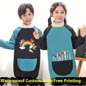 Babero Impermeable de Manga Larga para Niños, Tipo Plástico, para Pintura Artística en Jardín de Infancia y Comer para Bebés - Product Image 3