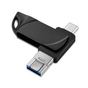 Unidad Flash USB Original OTG 3 <span class=keywords><strong>en</strong></span> 1, Pendrive Metálico Giratorio de 128 GB para iPhone Tipo C o PC Móvil, <span class=keywords><strong>Compartir</strong></span> o Transferir Archivos al Instante - Product Image 2