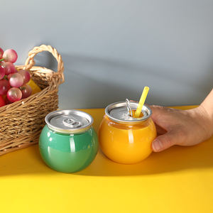 空小圆形拉环果汁瓶200毫升球形汽水罐，用于果汁包瓶和容器 - Product Image 4