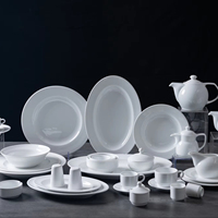 PITO Dinnerware Set White Porcelain Ceramic Plates Sets Dinnerware Charger Plates Dinner Plates for Restaurant