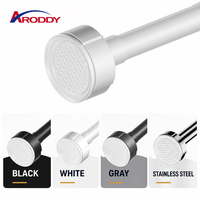 ARODDY – 13 ans d'expérience à l'exportation – Tringle à rideau à tension sans perçage, verrouillage interne 25 mm, 1,6-2,5 m, en acier au carbone, épaisseur de paroi 0,55 mm, pour salle de bain