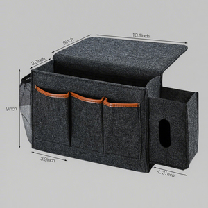 Custom Logo Durable Felt Storage Hanging Organizer Bag Felt Bedside <strong>Bed</strong> Sofa Storage <strong>Caddy</strong> With Tissue Box Bottle Holder Pocket - Product Image 2