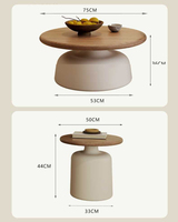 Ensembles de table basse en bois massif crème nuage moderne ensemble en bois de luxe rond nordique pour salon tables basses modernes
