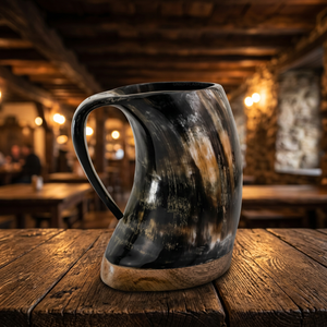 Tazas de Cerveza, Vino y Champán de Cuerno de Búfalo Hechas a Mano, de Alta Calidad, Impermeables, Reutilizables, Ligeras, de Forma Natural, Estilo Antiguo - Product Image 1