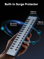 Hub USB 3.1 16 ports de bonne qualité avec adaptateur secteur en alliage d'aluminium, prise universelle, en stock
