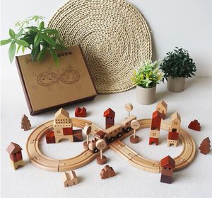 <strong>Personalised</strong> <strong>Wooden</strong> Train Track Set Traditional <strong>Toy</strong> <strong>Wooden</strong> Traffic Sign <strong>Toys</strong> Custom <strong>Wooden</strong> Train Set for Children - Product Image 2