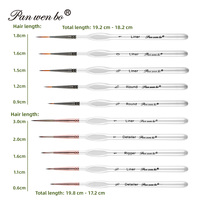 Panwenbo Ensemble de 5 pinceaux miniatures pour détails fins, modèles, pinceaux à pointe fine pour la peinture acrylique, les modèles, l'artisanat, les pierres