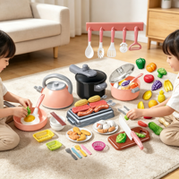 Ensemble de cuisine pour enfants de 81 pièces, jeu de simulation de cuisine, casseroles, poêles, aliments, vaisselle, accessoires, jeu de rôle éducatif, jouet en plastique