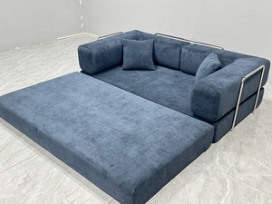 Divano Modulare in Corduroy a Righe <span class=keywords><strong>Indaco</strong></span> con Gambe Vuote Argento, Vendita Diretta dalla Fabbrica, Ordine all'Ingrosso, per Lobby di Gelaterie, Certificato ISO - Product Image 4
