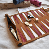 Jeu de backgammon de luxe avec dés, matériaux en plastique et en bois, forme carrée, logo personnalisé, taille standard, marque YSBARS, boîte en étain/bois
