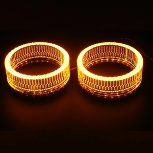 Sanvi 3-Inch I8 Round White Yellow LED Angel Eyes Auto <b>Light</b> Accessories for Camry Civic Headlight <b>Projector</b> Lens 12V Voltage - Product Image 5