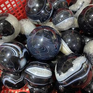 Esfera de Cristal de Sardónix Negra Pulida de Alta Calidad al por Mayor para Decoración del Hogar y Regalos - Product Image 3