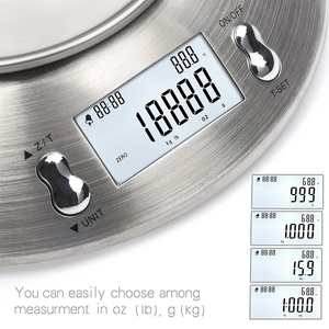 Balance multifonction en acier inoxydable avec alarme, minuterie, thermomètre numérique, balance de cuisine, balance alimentaire avec grand bol - Product Image 6