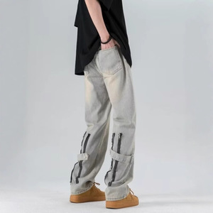 Jean en denim pour hommes obèses, coupe droite, avec détails de coutures, pour personnes <span class=keywords><strong>corpulentes</strong></span>, Fournisseur - Product Image 1