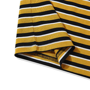 Colección de Verano, Camiseta Ecológica Vintage 100% Algodón Orgánico para Hombre, Tejido de Punto a Rayas de Alta Calidad, Teñido con Hilo, Estilo Náutico, OEM ODM - Product Image 5