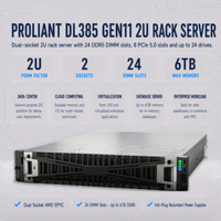 Serveur en rack DL385 Gen11, DL345 Gen10 Plus V2 2U 4 GPU, stockage NVMe SSD, hyperconvergé, bare metal, sécurité