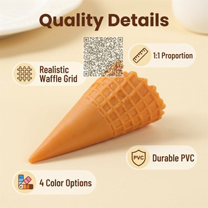 Mini cornets de crème glacée artificiels en PVC de 60 mm, modèles de simulation alimentaire, breloques pour slime DIY, accessoires décoratifs pour la présentation d'artisanat pour enfants - Product Image 6