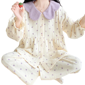 Vente en gros de pyjamas antibactériens 7A pour femmes enceintes, chaleur post-partum automne <span class=keywords><strong>hiver</strong></span>, allaitement, vêtements de détente, <span class=keywords><strong>ensemble</strong></span> de maternité - Product Image 6