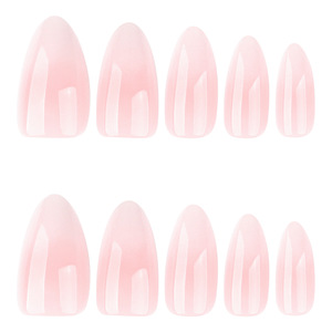 <span class=keywords><strong>Uñas</strong></span> Postizas al por Mayor, Color Rosa Natural, Blanco Ombre, Medianas, Forma Almendrada, <span class=keywords><strong>Uñas</strong></span> a Presión, Base Rosa Nude, <span class=keywords><strong>Uñas</strong></span> Acrílicas Falsas Simples para Uso Diario - Product Image 2