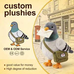 Peluche personnalisée en forme de pigeon avec enveloppe, animal en peluche doux pour la décoration de bureau de poste et la vente en gros - Product Image 1