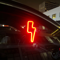 Lumière d'ambiance néon LED pour fenêtre de voiture, décoration intérieure, lumière en forme de cœur, effet lumineux, compatible OLIVER