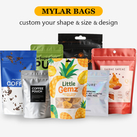 Sachets refermables personnalisés imprimés, résistants à l'humidité, à fond plat pour aliments pour animaux de compagnie, découpés sur mesure, faible MOQ, emballage plastique PE 3,5G