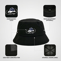Chapeau de pêcheur en polyester à large bord personnalisé en gros, chapeau de soleil de haute qualité en tissu imprimé avec logo brodé