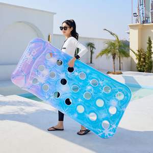 Chaise longue gonflable flottante arc-en-ciel en PVC pour piscine, tapis <span class=keywords><strong>de</strong></span> <span class=keywords><strong>plage</strong></span> pour adulte, chaise longue aquatique pour fête estivale - Product Image 3