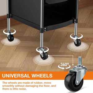 Carrito Auxiliar Rodante para Salón de Belleza y Peluquería con Ruedas de 2 Pulgadas, Mueble de Salón de Plástico Moderno - Product Image 4