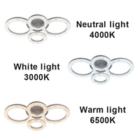 Lustre moderne minimaliste en acrylique avec télécommande, lampe de plafond à intensité variable, éclairage LED moderne pour salon et chambre à coucher