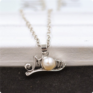 Collana con ciondolo a forma di perla MOM per donna, gioielli regalo di compleanno per la mamma con catena - Product Image 2