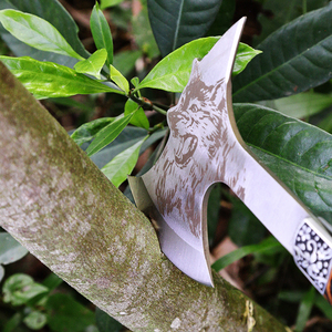 Bochen Thép Không Gỉ Rộng Cắm Trại Hatchet Nylon Vỏ Bọc Survival Hatchet Đôi Cạnh Tomahawk Màu Gỗ Xử Lý Tay Rìu - Product Image 4